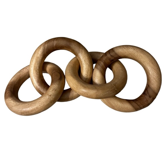 Oversized Wood Chain Link Decorative Wood Link Natural Wood Link Wood Decor - Picture 1 of 7